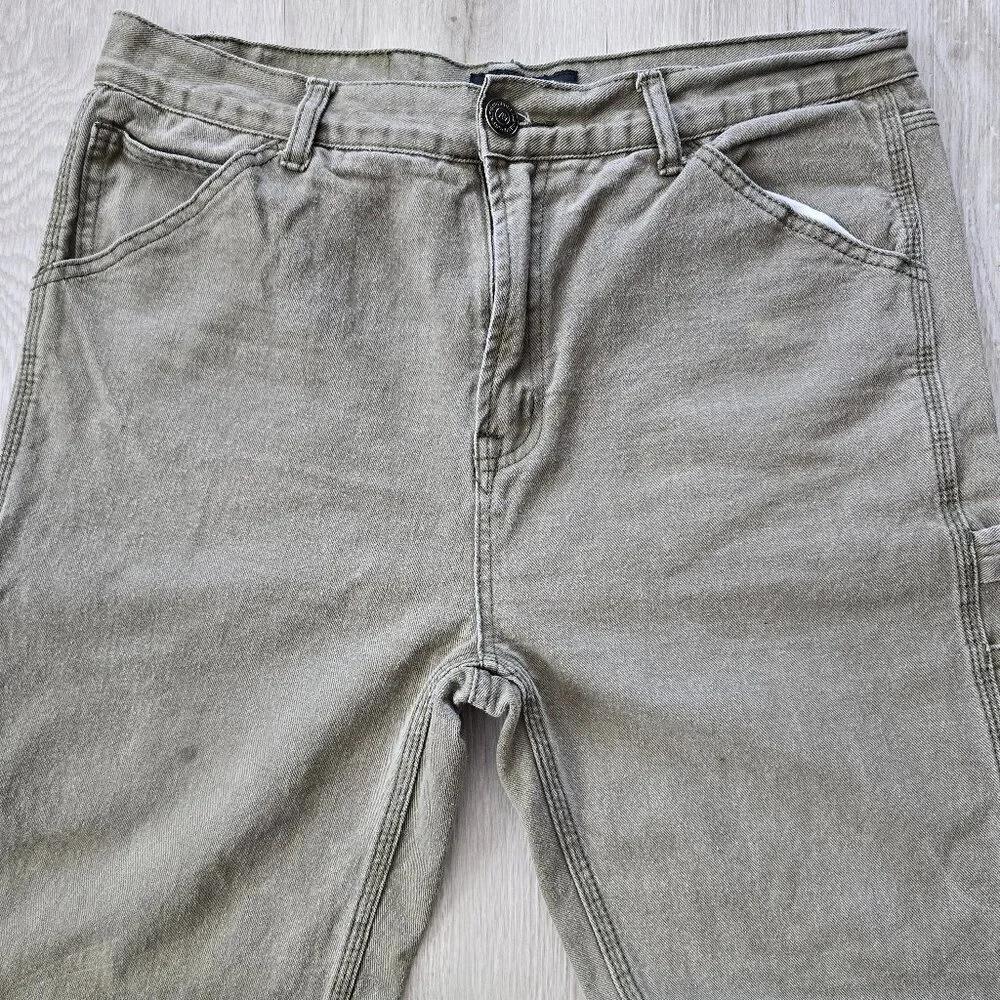 Aeropostale | khaki green denim workwear carpenter straight leg pants | MENS 34